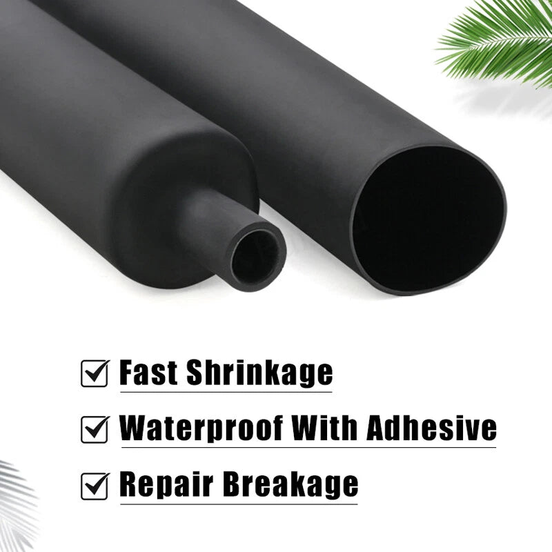 Black 3:1 Heat Shrink Tubing Adhesive Lined – Φ50mm Dual Wall Cable Sleeving