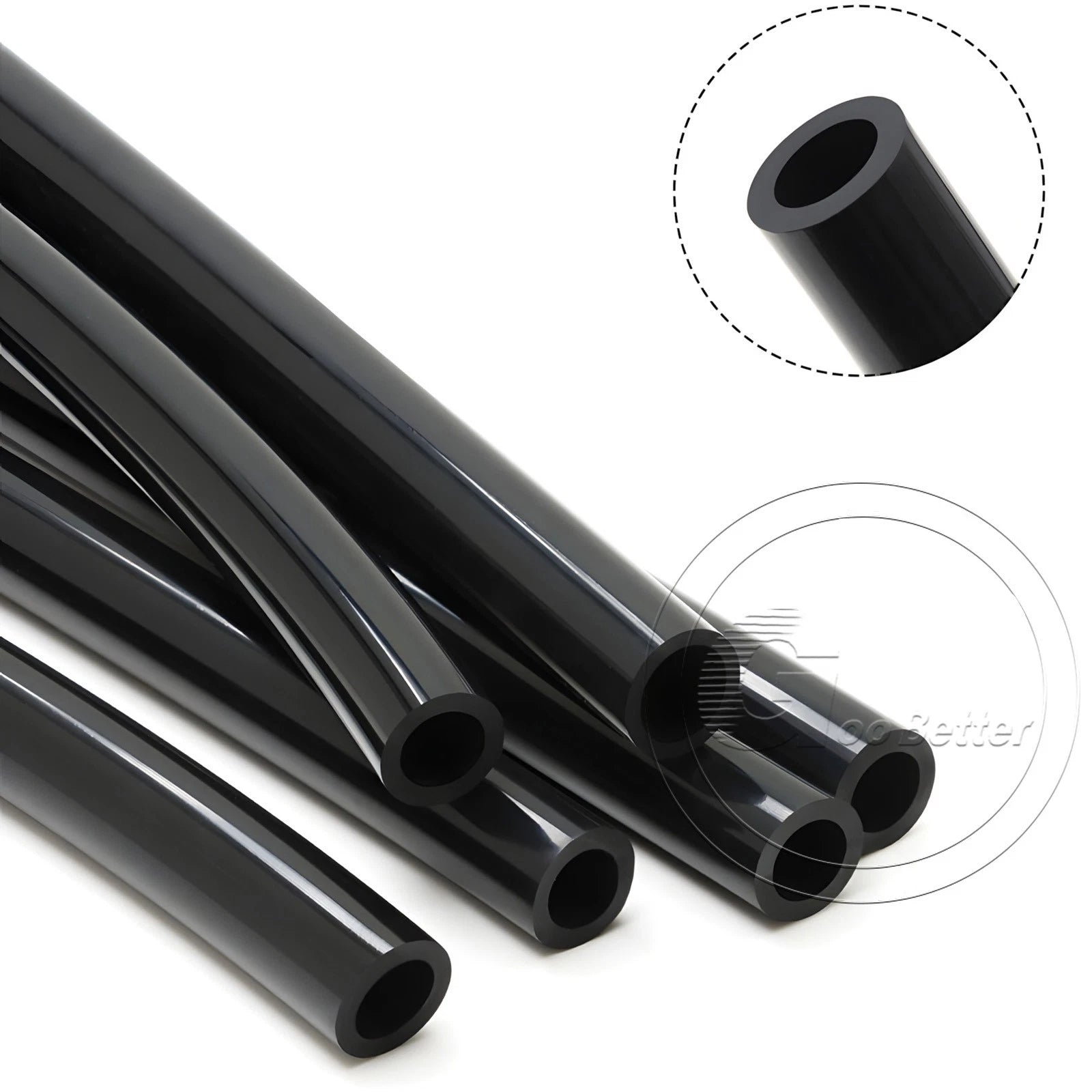 Black Silicone Rubber Tube – ID 0.5–60mm × OD 1–68mm Flexible Hose Pipe