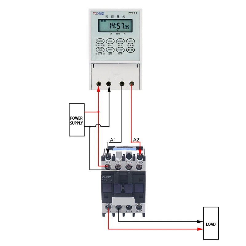 Time Switch AC 220V Timer + Contactors 2.2KW - 25KW for Street lights Billboards - HomeDIYer