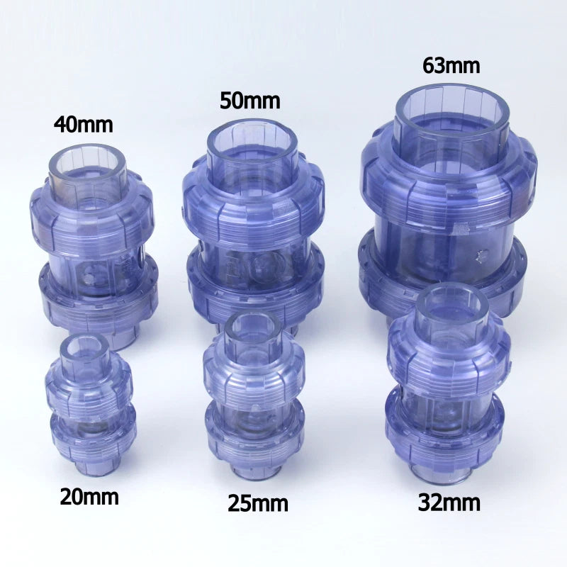 PVC One Way Non Return Flap Check Valve Pipe Fittings ID 20 25 32 40 50 63 mm