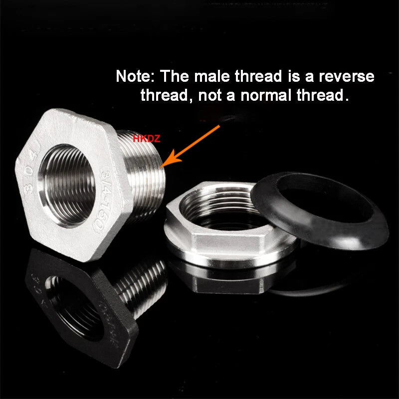 Water Tank Connector Outlet Hose Tap Adapter Fittings Joint 304 Stainless Steel