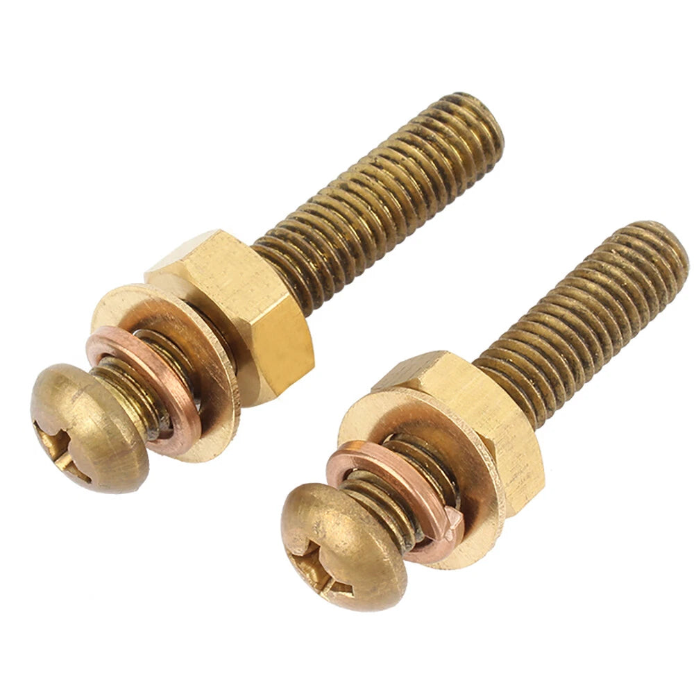Brass Pan Head Phillips Machine Screws with Nuts & Washers M3 M4 M5 M6 M8 — 4mm to 60mm, Packs of 1–50