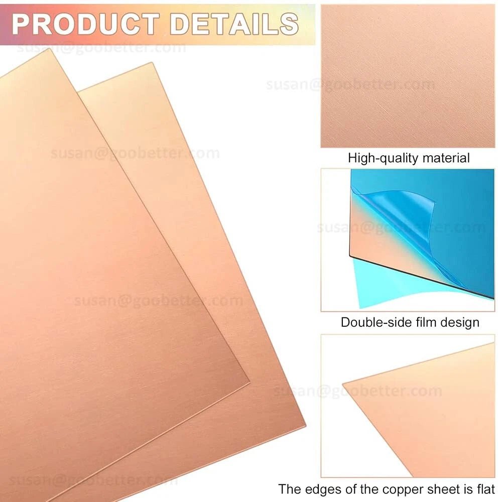 Natural Copper Sheet Metal guillotine cut - 0.3mm to 6.0mm - Multiple Sizes - HomeDIYer