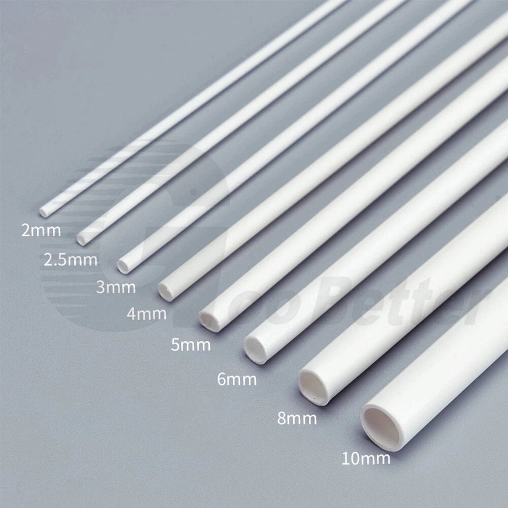 ABS Plastic Round Tube 250mm — Hollow Pipe for Model Making & DIY Craft (2mm–8mm OD)