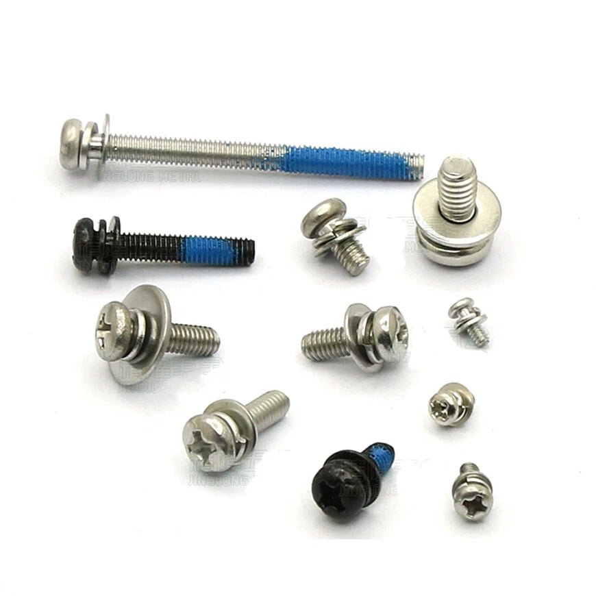 Stainless Steel Phillips Pan Head Screws with Flat and Spring Washers M1.6 to M5 - HomeDIYer