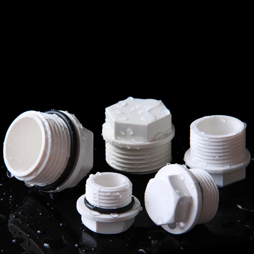 1 2" 3 4" 1" PVC Male Thread Water Supply Pipe Cap Stop End Lock Fittings Hex
