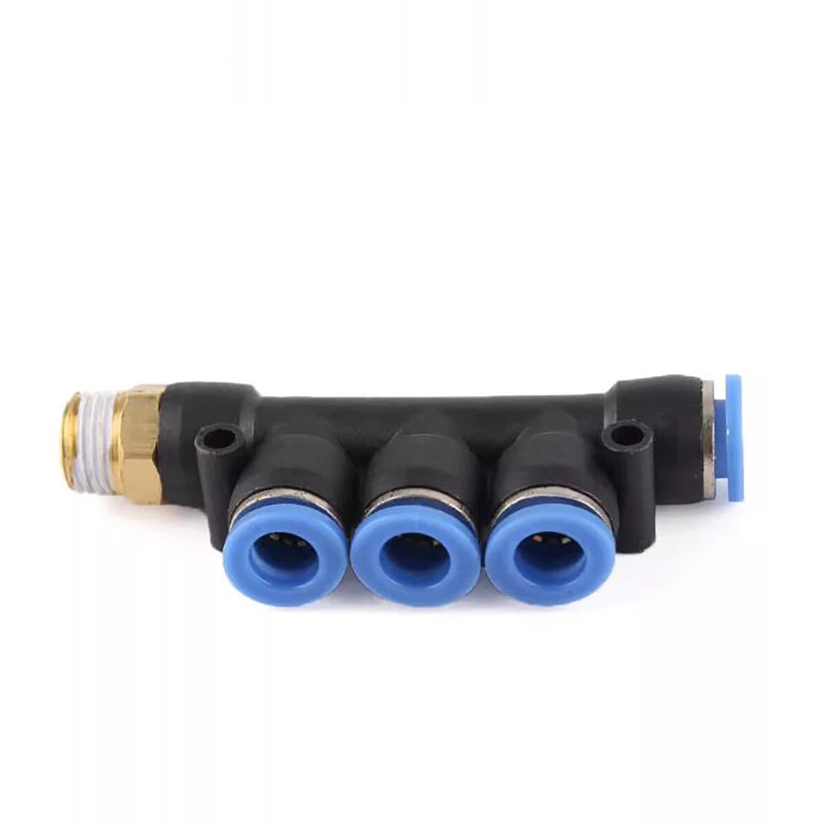 Pneumatic 5-Way Manifold Push-In Fitting | Male Stud to Hose Tube Connector