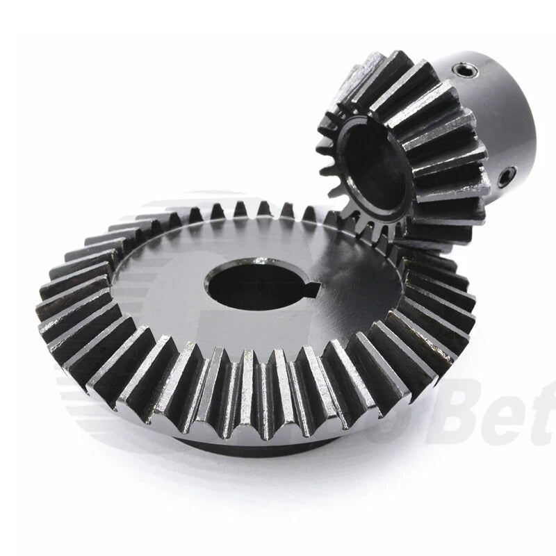 Mod 1 Bevel Gear C45 Steel 1:2 Ratio 15 18 20 30 36 40 Tooth 90° Hardened Black