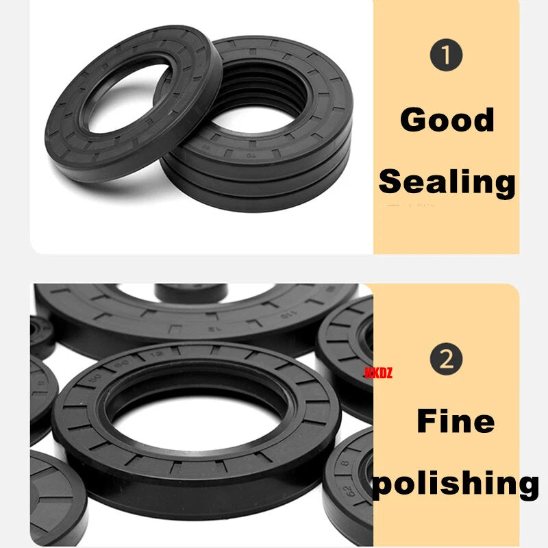 NBR Rotary Shaft Oil Seals — Metric TC Skeleton Nitrile Sealing Lip (34–420mm ID)