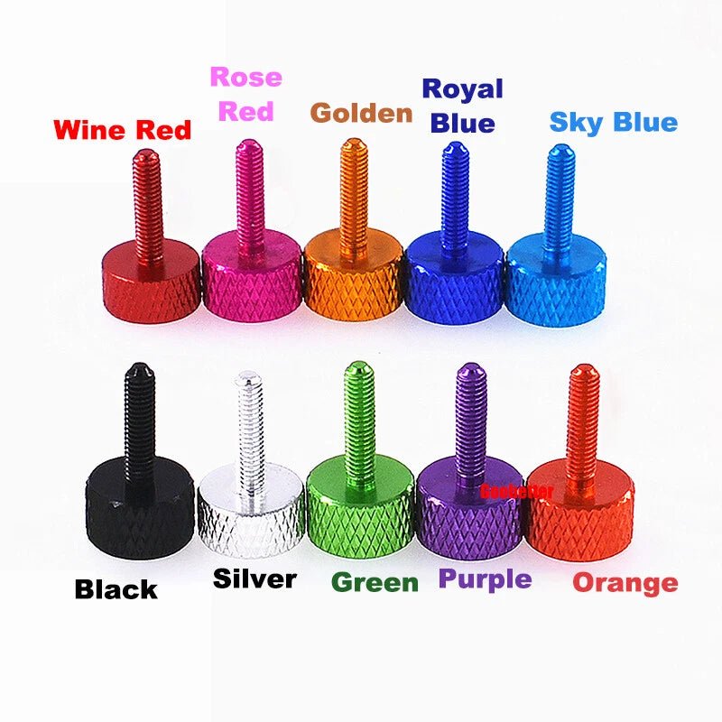 M3×16mm Aluminum Knurled Thumb Screws — Hand - Tighten Grip Knob Bolts, 10 Colors, 1–100 Pcs - HomeDIYer