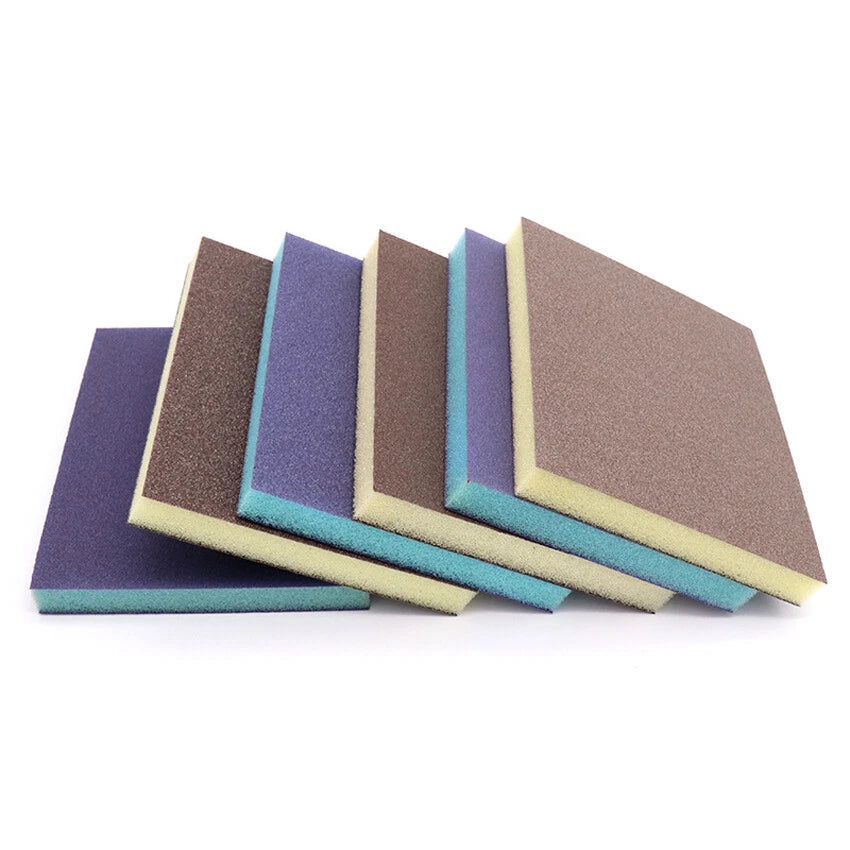 Flexible Double‑Sided Sanding Sponge Pads — P80 to P280 Grit Wet & Dry Foam Block for Contoured Surfaces