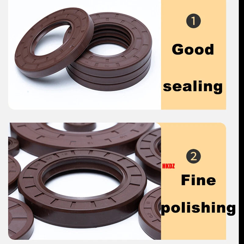 FKM TC Oil Seal – Fluorine Rubber Rotary Shaft Seal, ID 12–52mm, OD 25–100mm
