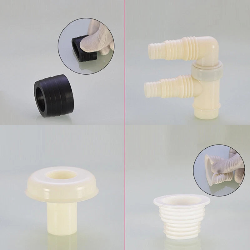 ABS Anti-Overflow Drain Pipe Fittings — Drainpipe Joints for Washing Machine, Kitchen & Basin