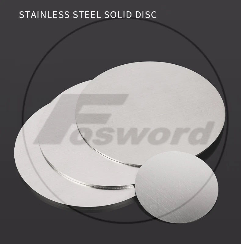 Stainless Steel Blank Disc Grade 304 Metal Round Sheet Plate Dia Ø50mm - Ø300mm