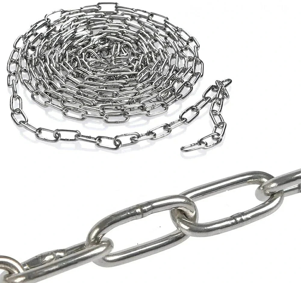 A2 Stainless Steel Chain Heavy Duty Lifting Long/Short Durable Security Links - HomeDIYer