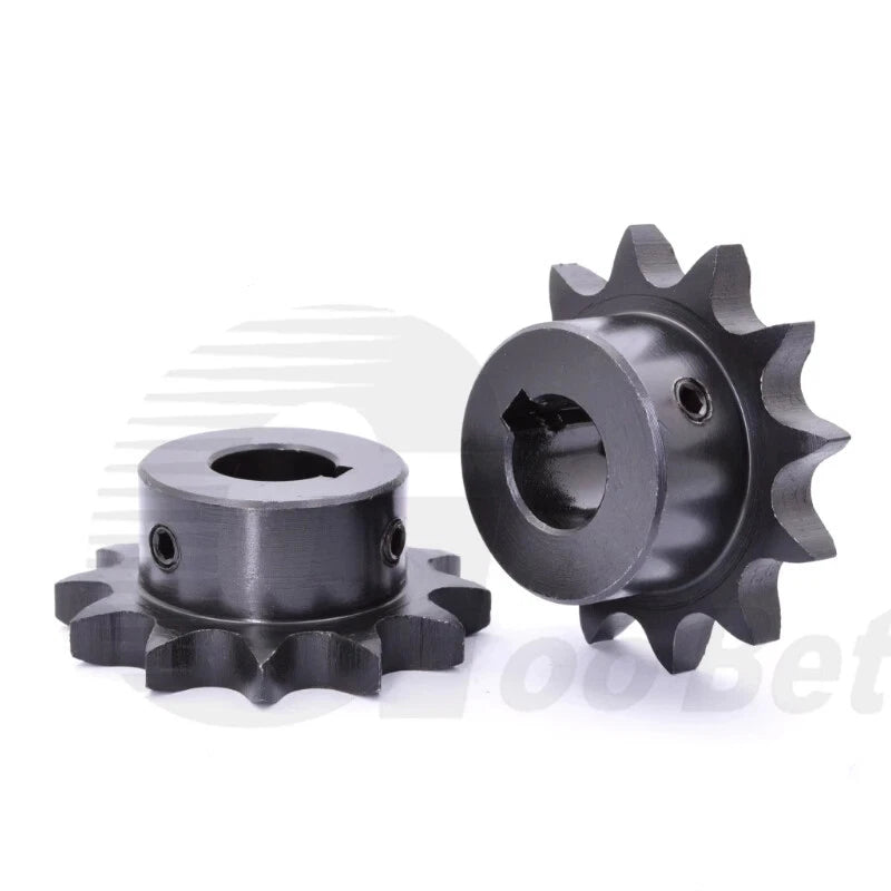 08B-1 1/2" Pitch Roller Chain Sprocket C45 Steel 10-20 Tooth 10-40mm Bore Black