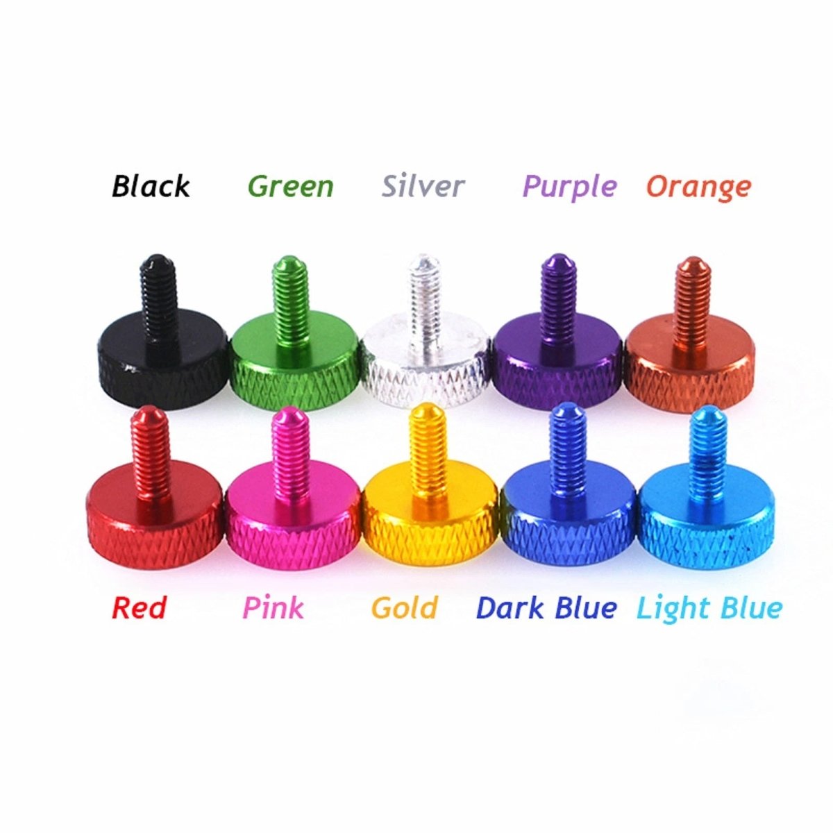 M3 Aluminum Knurled Thumb Screws | 10 Colors | 6mm 8mm 10mm | Hand Tighten Grip Knob Bolts - HomeDIYer