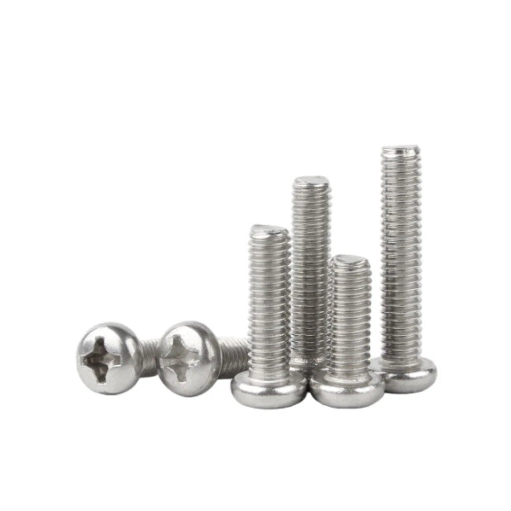 M3 M4 M5 Phillips Round Pan Head Machine Screws – 201 Stainless Steel, 6–30mm Lengths - HomeDIYer
