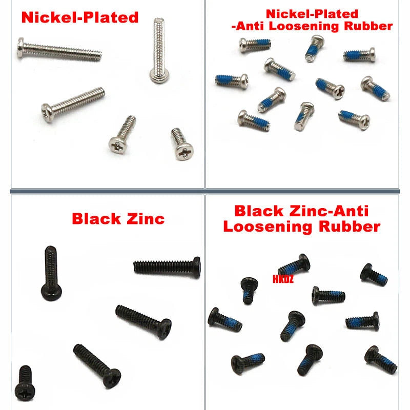 M1–M4 Phillips Pan Head Machine Screws – Carbon Steel, 2–70mm Lengths, Nickel/Black/White Zinc