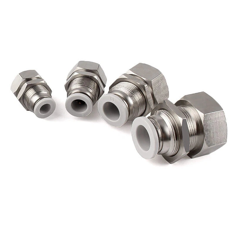 Bulkhead Female Thread Pneumatic Push-In Fittings | 4–12mm Air Hose Tube Connector