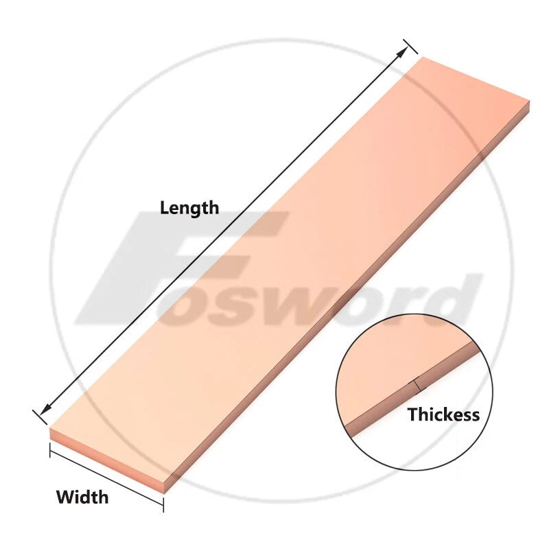 99.9% Pure Copper Cu Metal Flat Bar Copper Strip Copper Plate Thick 5mm- 100mm