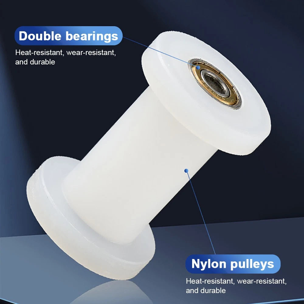 25mm - 55mm Square Flat Nylon Pulley H Idler Wheels, Ball Bearing Nylon Rollers