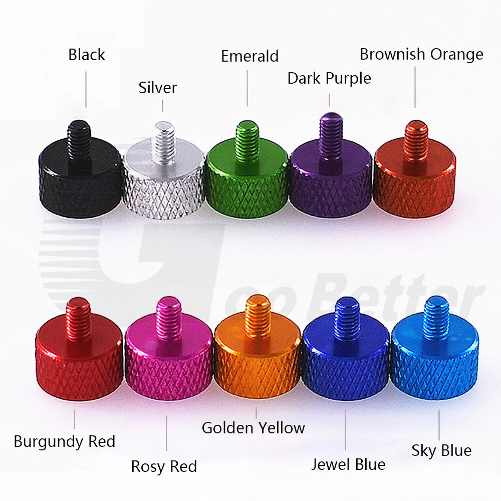 M4 M6 Knurled Thumb Screws Hand Grip Bolts 6-30mm Aluminum Anodised 10 Color D14