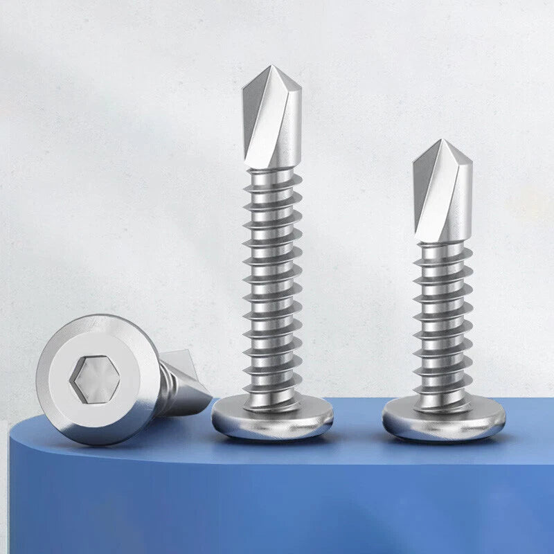 M5.2 M6.3 Hex Socket Flat Head Self‑Drilling Screws – 410 Stainless Steel