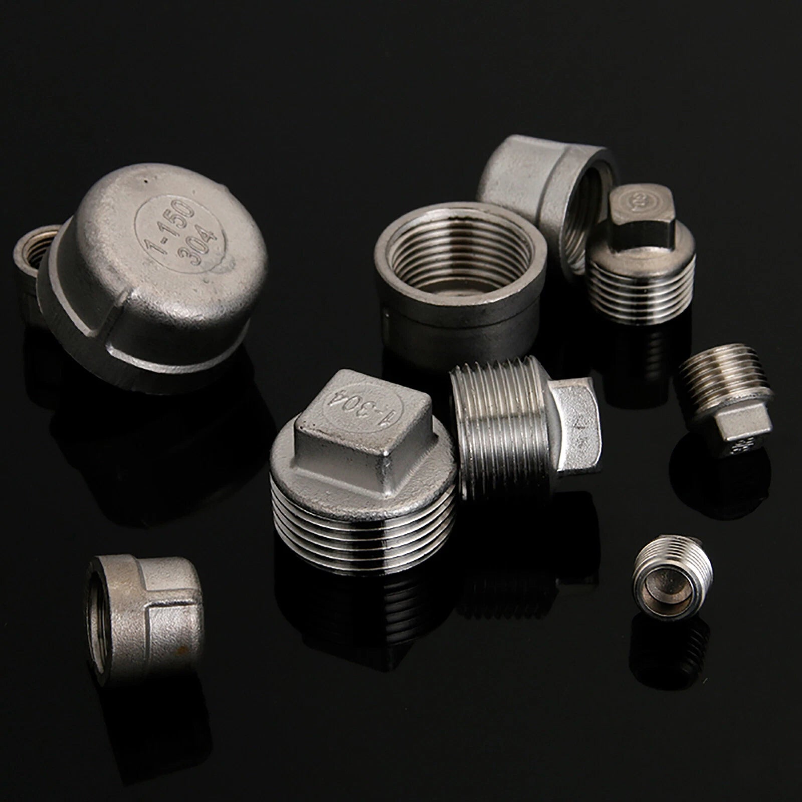 304 Stainless Steel BSP Female End Cap & Hollow Plug Pipe Fittings | 1/8" to 2"