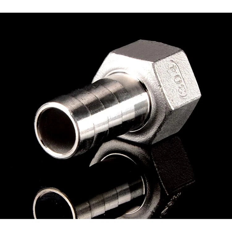 Stainless Steel Female Threaded Hose Barb Fittings — 1/4" to 3/4" NPT