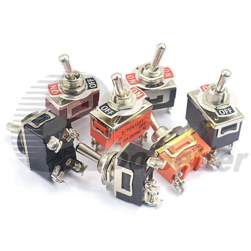Heavy Duty Toggle Switch On-Off / On-Off-On — SPST/SPDT 2/3 Position, 2/4/6 Pin, 5A 250VAC