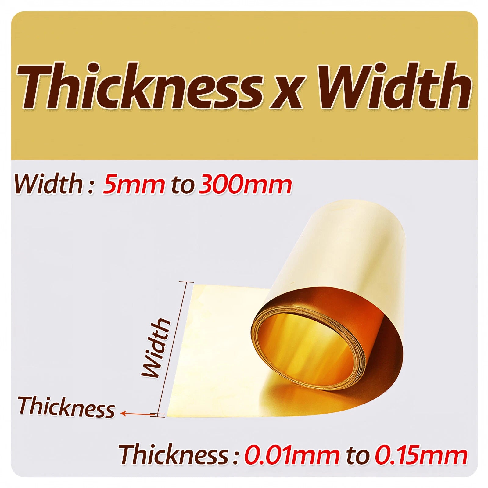 Thin Brass Sheet Roll Metal Foil Shim Plate Thick 0.01mm-0.15mm Model Making