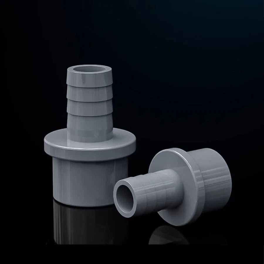 5mm to 63mm Hose Nozzle PVC Plastic Pipe Fittings Barb Connectors Sleeve Grey