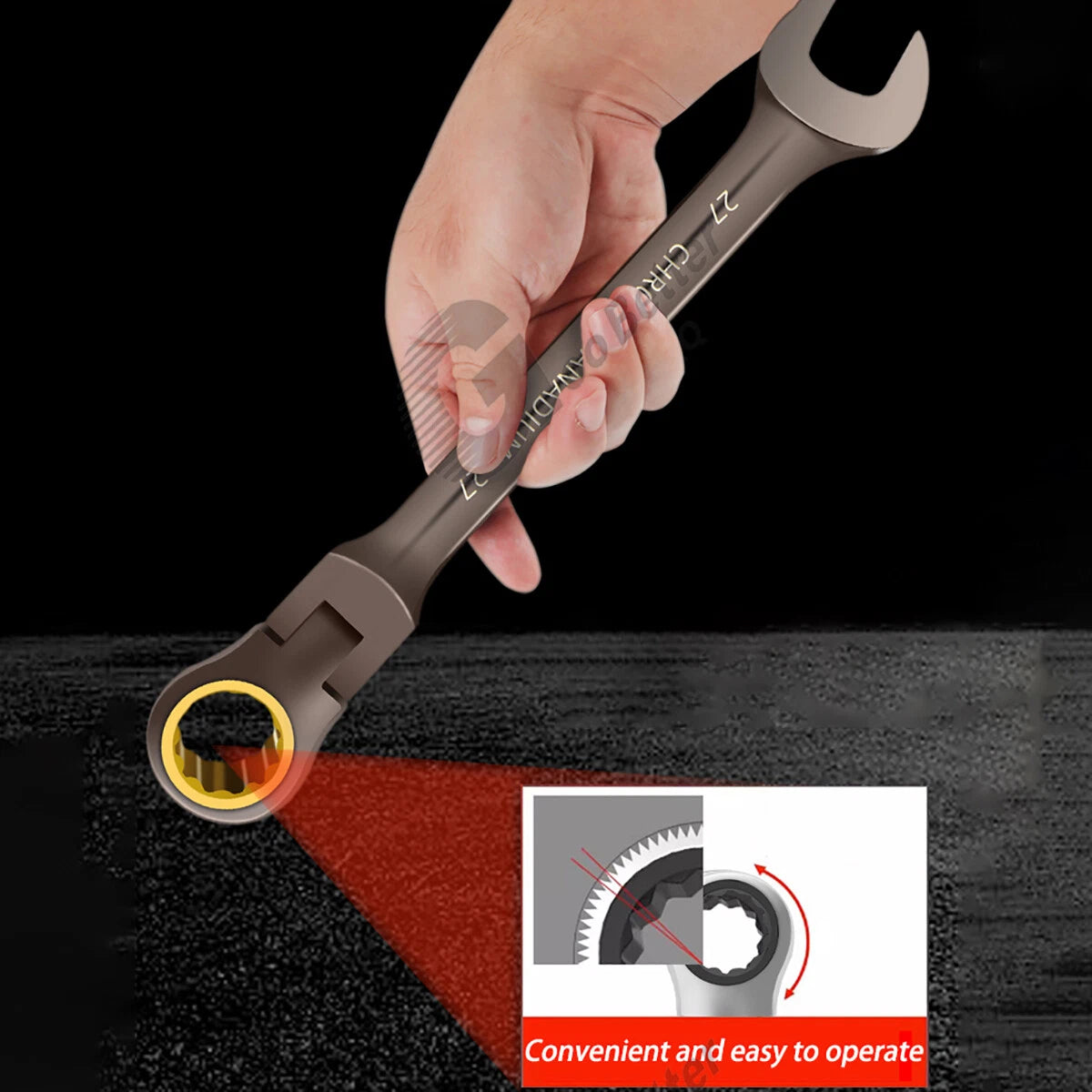 Ratchet Spanner Combination Fixed & Flexi 6 - 19mm 14 x Sizes Tool Wrench