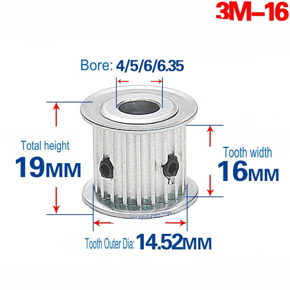 3M Timing Belt Pulley 12T-120T Synchronous Wheel Sprocket For 15mm Width Belt