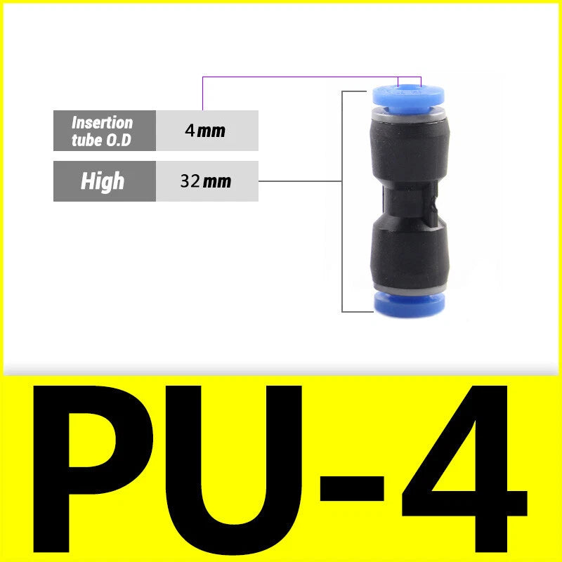 Nylon Pneumatic Push Fit Connector Tube Pipe Joiner Speed Air Water Lines Hose