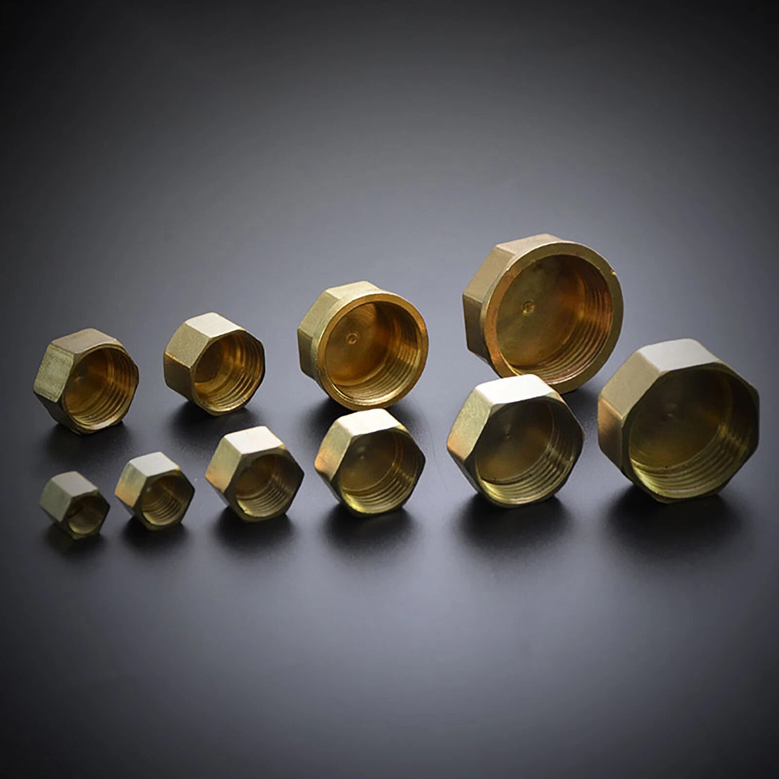 Brass Female BSP Blanking Cap Stop End Pipe Fittings — 1/8" to 1" Hex & Octagonal