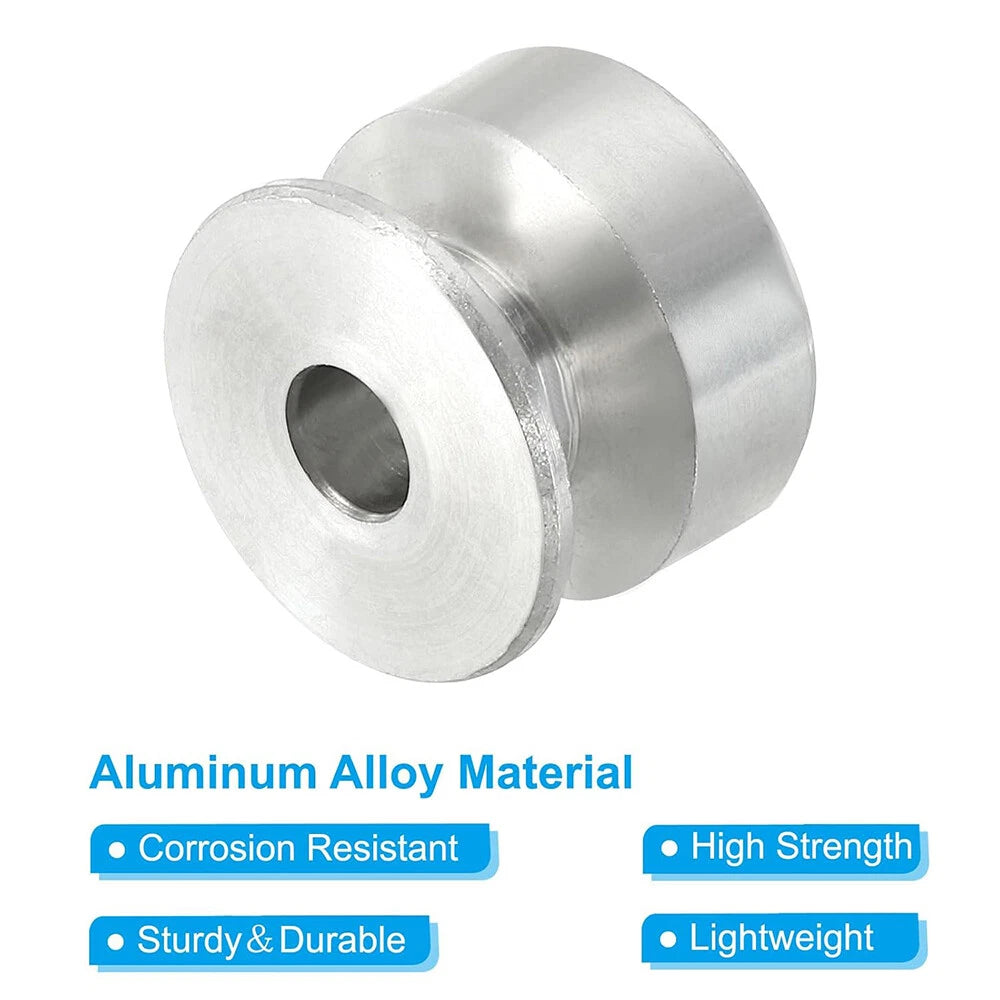 Alu U Pulley OD 20 30 40 50 60 80mm Single Groove Fixed Pulley for PU Round Belt