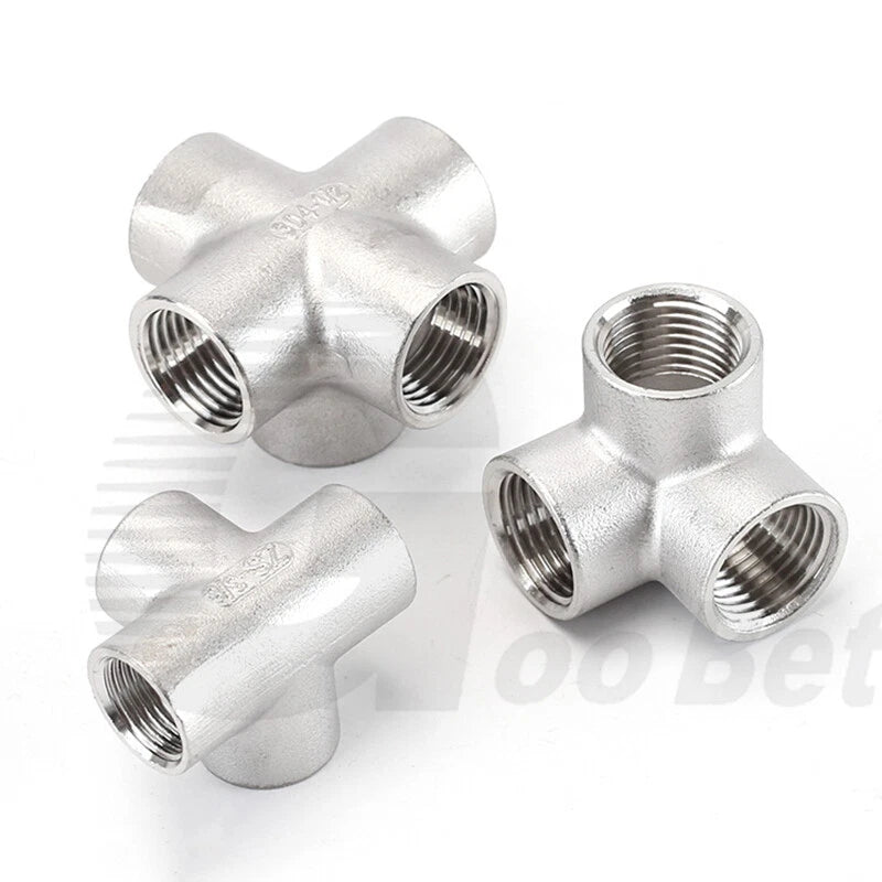 BSP Female Stainless Steel Pipe Fitting — 3/4/5-Way Adapter, 1/4" to 2"