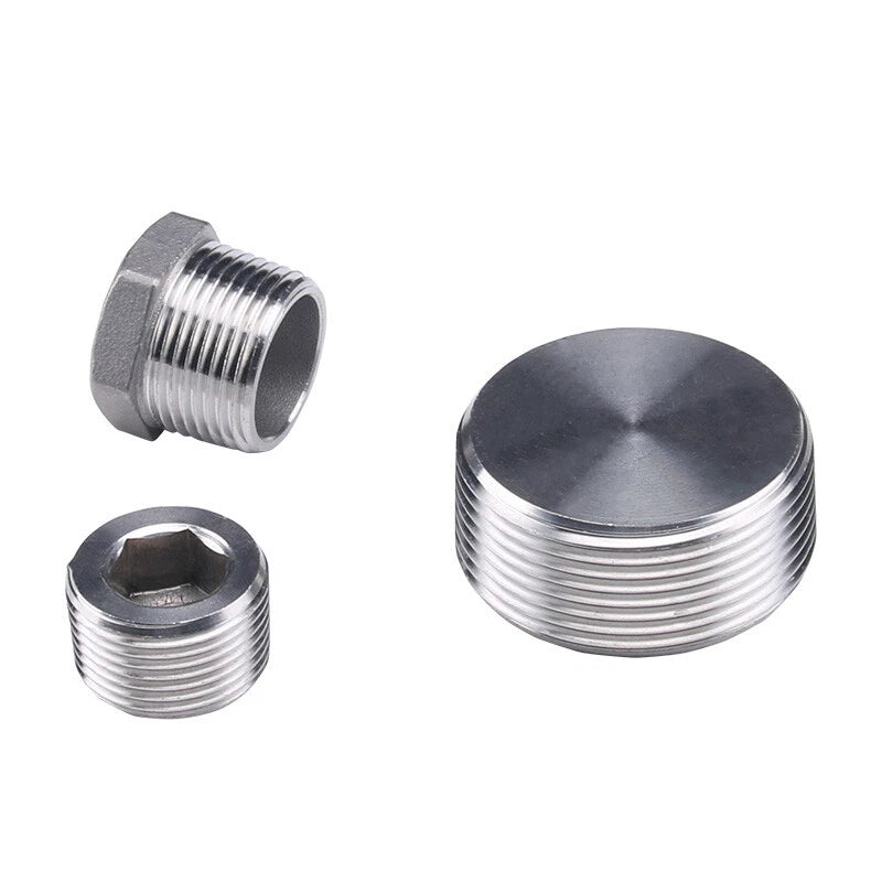 BSP Male Stainless Steel Countersunk End Plug — Internal Hex, 1/4" to 2"