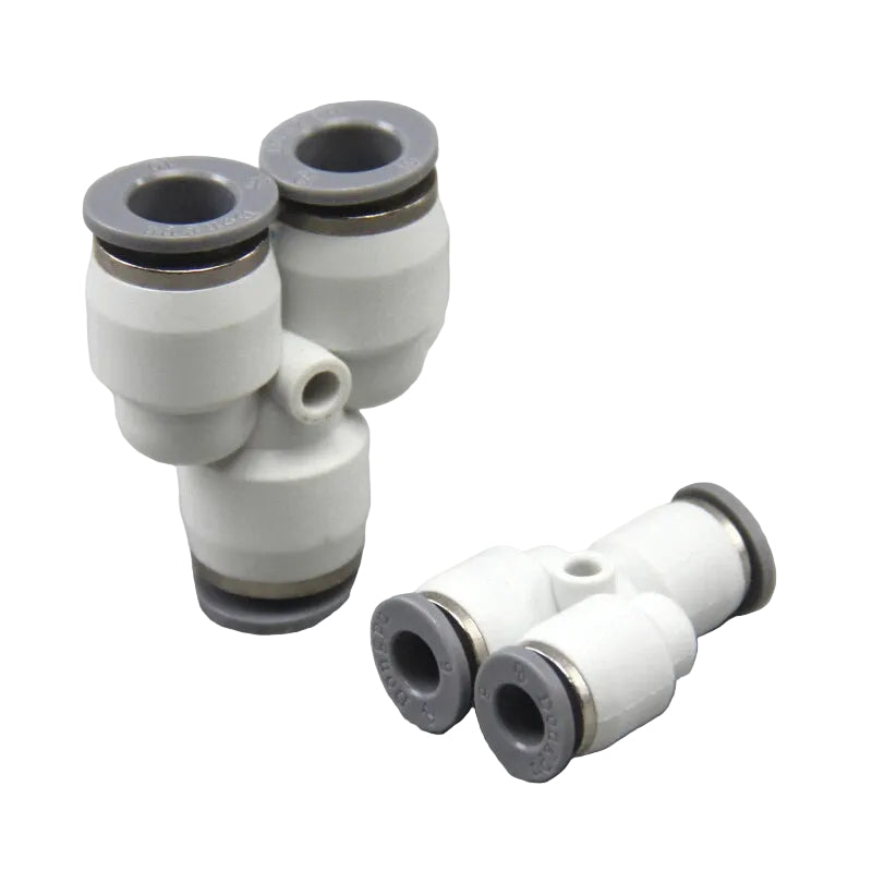 Pneumatic Push Fit Y-Shape 3-Way Connector — Air & Water Tube Joiner