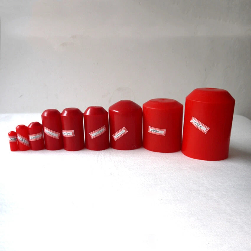 Red Adhesive-Lined Heat Shrink End Caps 2:1 — Wire Sealing, Multiple Sizes