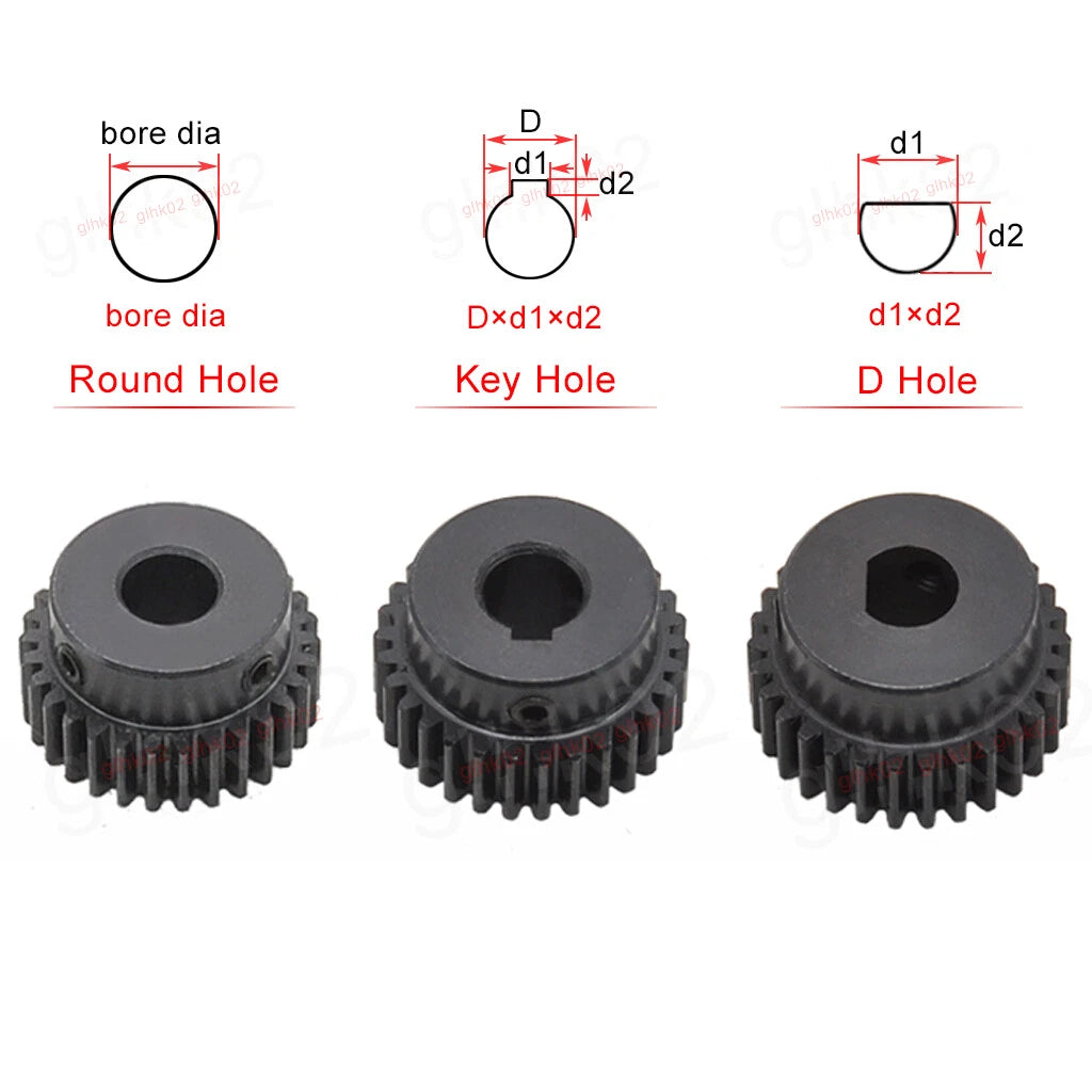 Mod1 Steel Pinion Gear Spur Gears 10-39 Teeth 4-20mm Bore With Screw Hardened