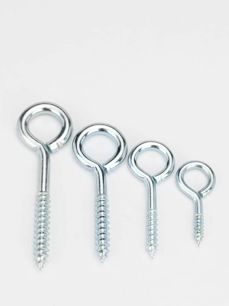 Zinc Screw Eyes & Hooks — Metric Wood Thread, 16–105mm, Hook & Eye with Optional Wall Plug