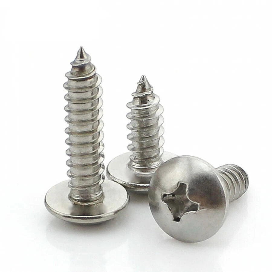 M3 M4 M5 M6 Truss Head Self Tapping Screws – 304 Stainless Steel, Natural Finish