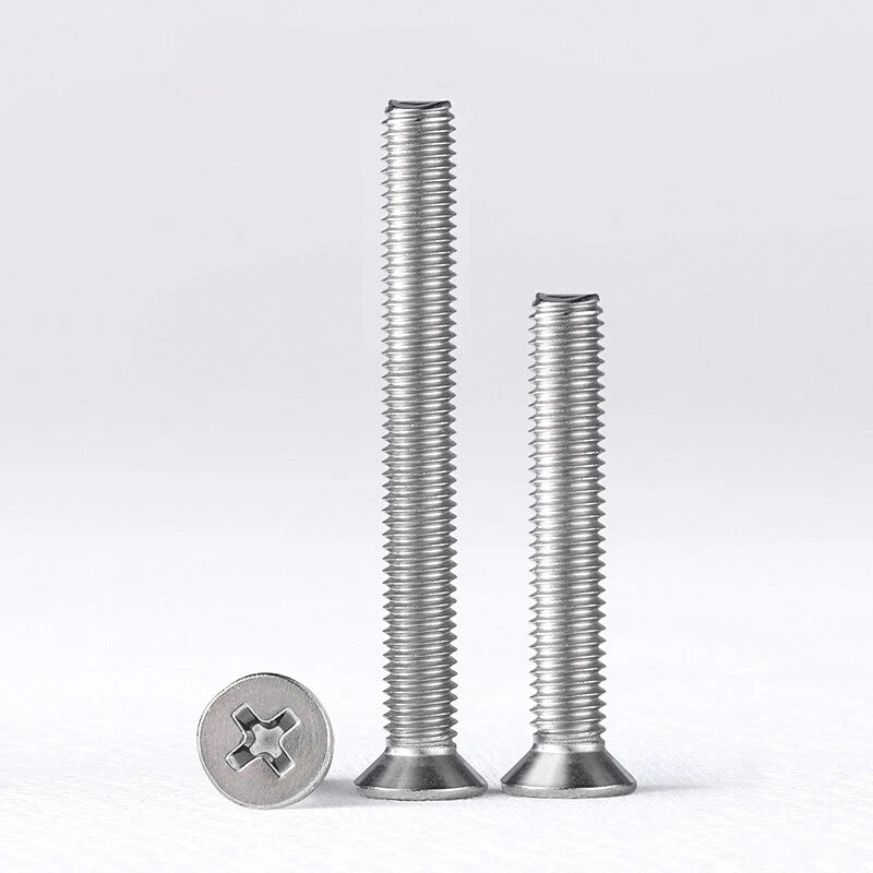 Flat Head Phillips Machine Screws M2 M2.5 M3 M4 M5 M6 Stainless Steel Countersunk