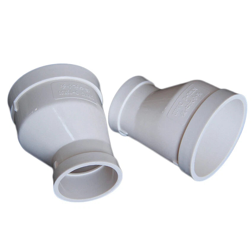 50mm-160mm PVC Drainage Pipe Eccentric Reducer Adapter Connector Fittings White