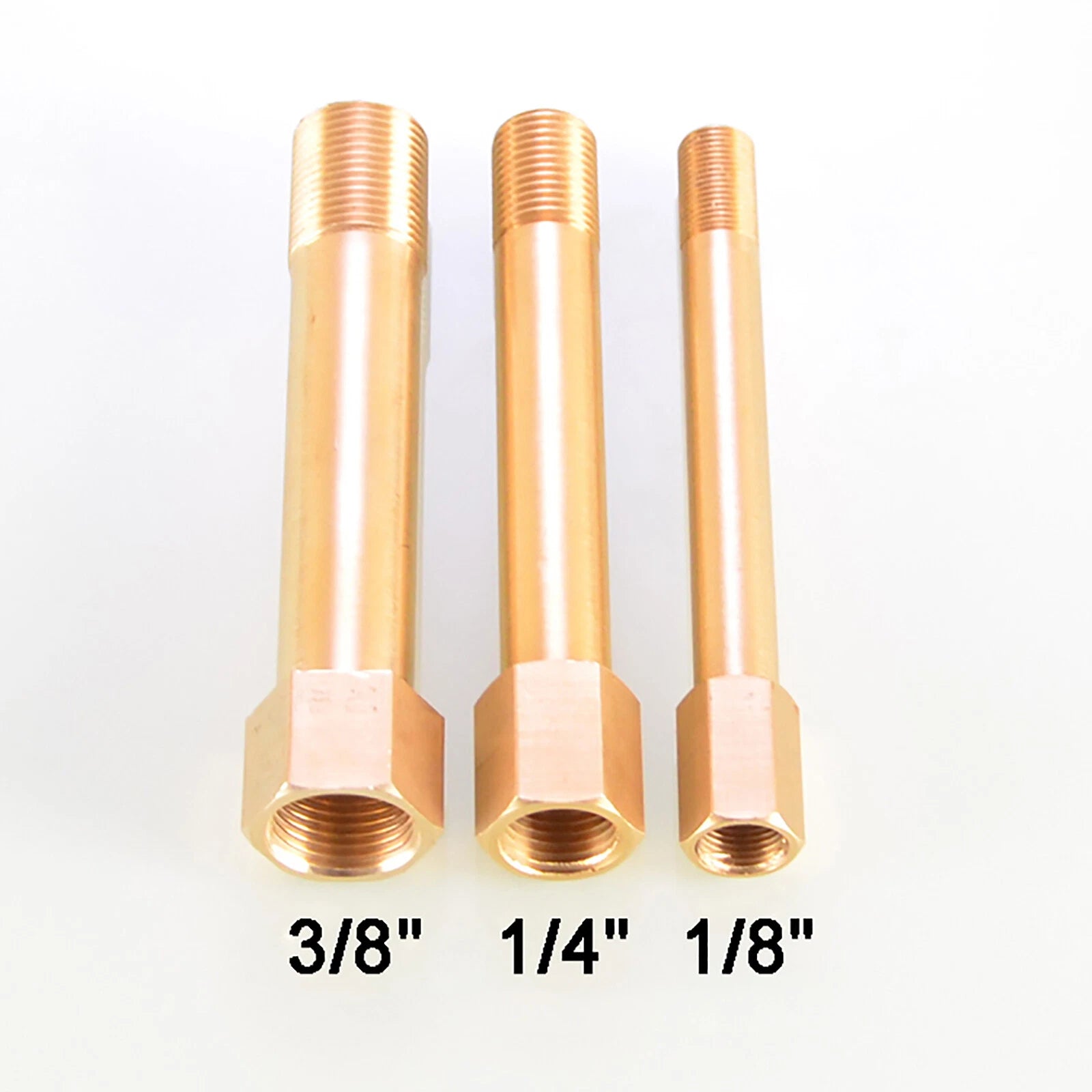 Brass BSP Straight Pipe Fitting — Female x Male Thread Connector (1/8", 1/4", 3/8")