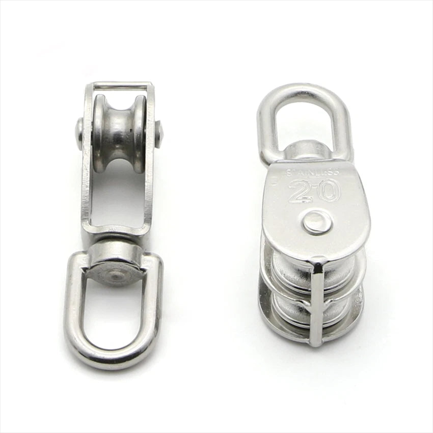 M20 20mm Pulley Rope Pully Stainless Steel Single/Double Swivel Lifting Wheel