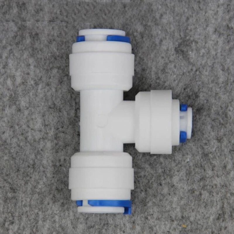 PE Tee Push-in Fitting T Connector for Water Purifier Tubing 1/4" 3/8"